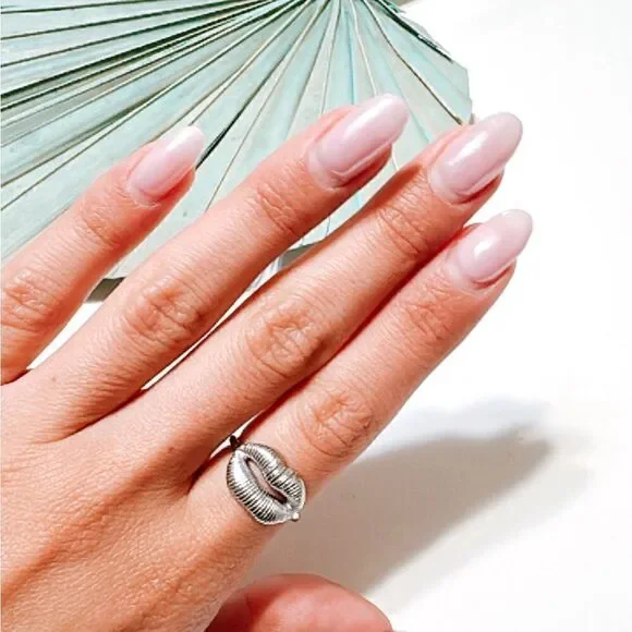 Silver lips ring M365 - Picture 4 of 5